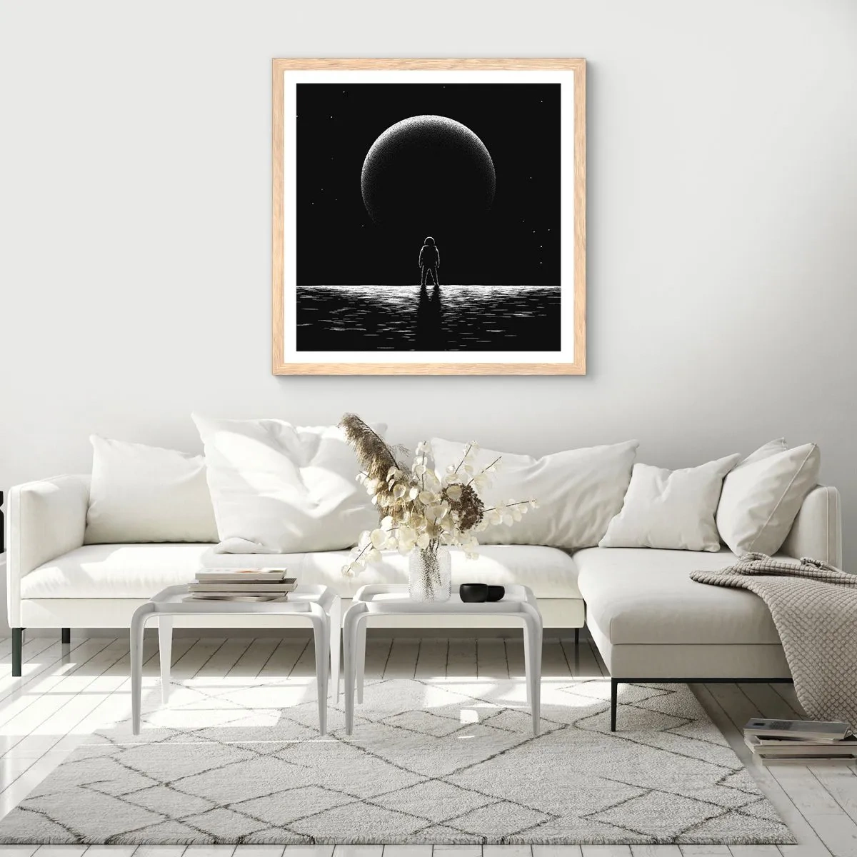 Affiche dans un chêne clair - Poster - Face à face - 30x30 cm