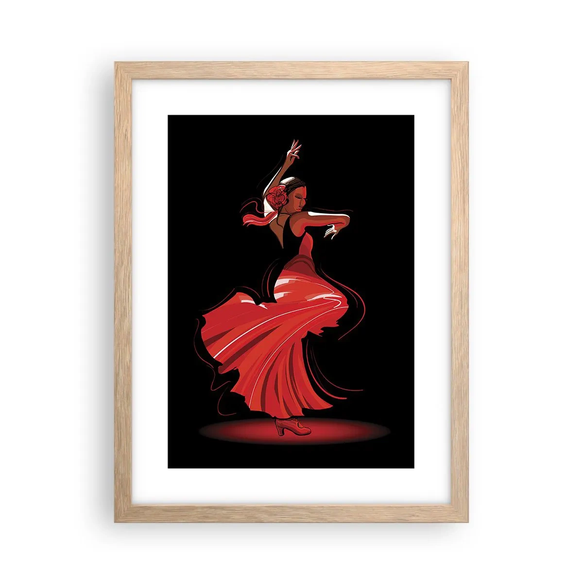 Affiche dans un chêne clair - Poster - L'esprit fougueux du flamenco - 30x40 cm