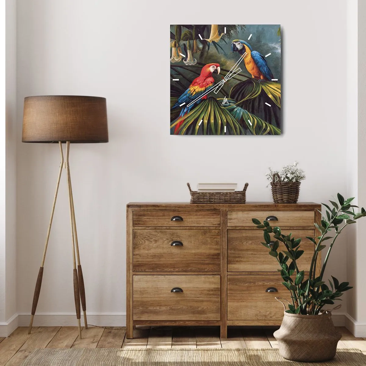 Horloge murale - Pendule murale - Romantisme dans les tropiques - 40x40 cm