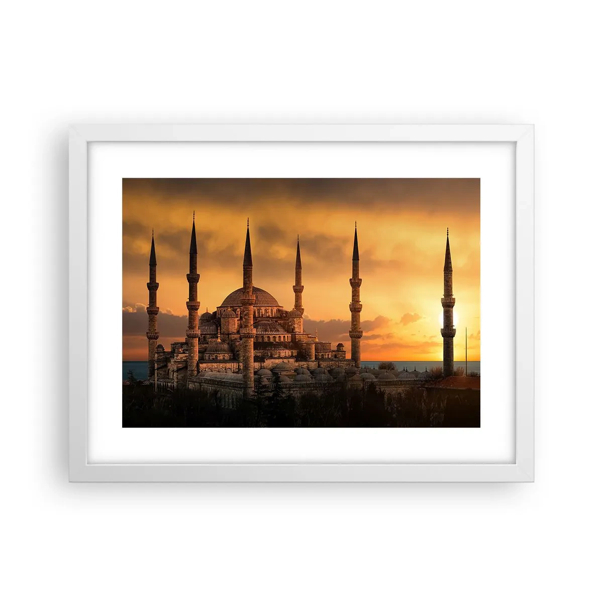 Affiche dans un cadre blanc - Poster - Dieu est grand - 40x30 cm