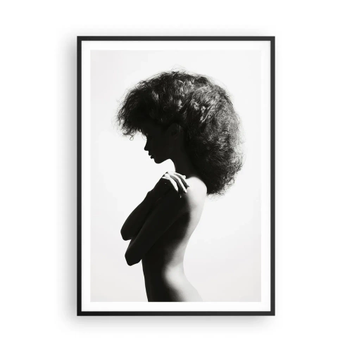Affiche dans un cadre noir - Poster - Comme une fleur au bout d'une fine tige - 70x100 cm