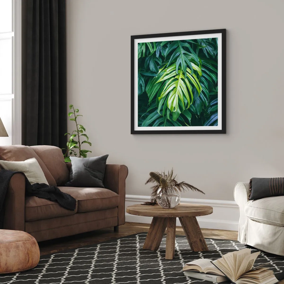 Affiche dans un cadre noir - Poster - Immergez-vous dans la fraîcheur - 30x30 cm