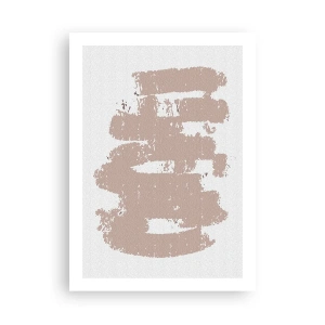 Affiche - Poster - Une composition minimaliste dans des tons beiges - 50x70cm - Abstraction en rose tendre - Décoration murale moderne pour le salon et la chambre ARTTOR
