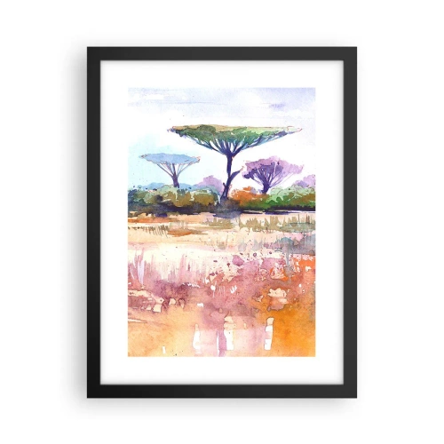 Affiche dans un cadre noir - Poster - Couleurs de savane - 30x40 cm