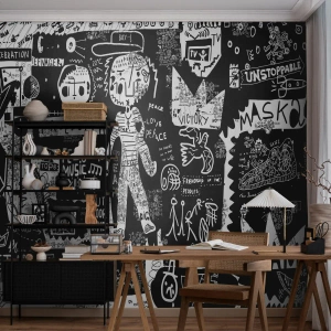 Papier Peint Photo Premium Sand - Jeunesse spirituelle de loi et de joie - Graffiti, Morceau, Modèle moderne - 300x210 cm