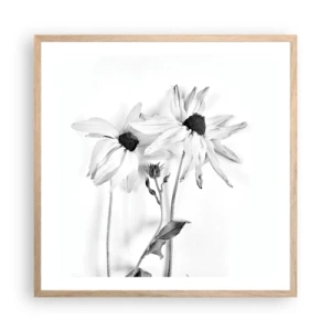 Affiche dans un chêne clair - Poster - Personne ne souhaite être seul - 60x60 cm