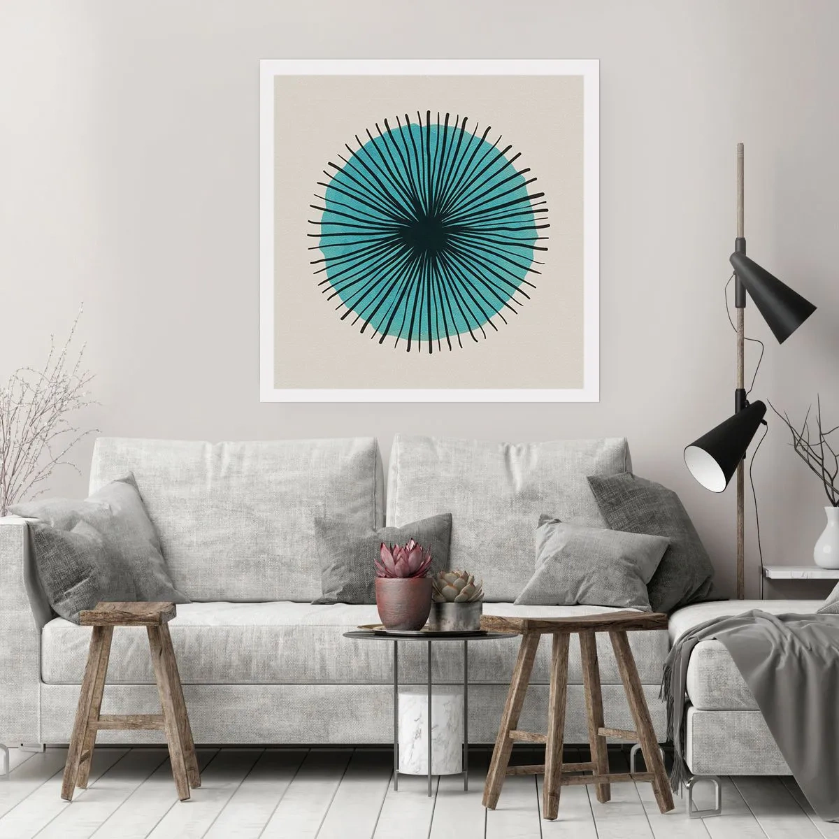 Affiche - Poster - Rayonnant dans l'azur - 30x30 cm