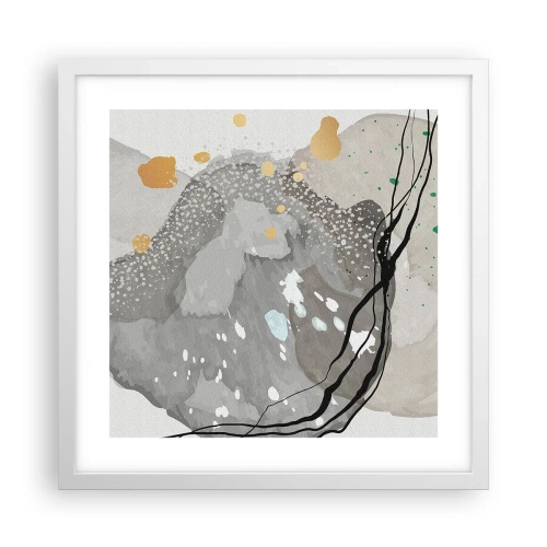 Affiche dans un cadre blanc - Poster - Composition organique - 40x40 cm
