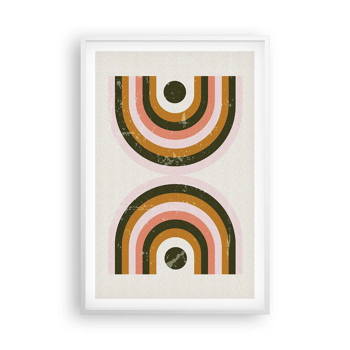 Affiche dans un cadre blanc - Poster - Abstraction jumelle - 61x91 cm
