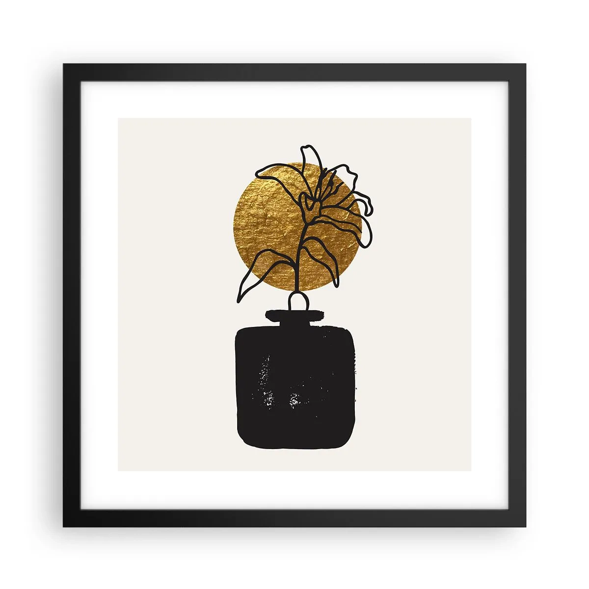 Affiche dans un cadre noir - Poster - La beauté vaut son pesant d'or - 40x40 cm