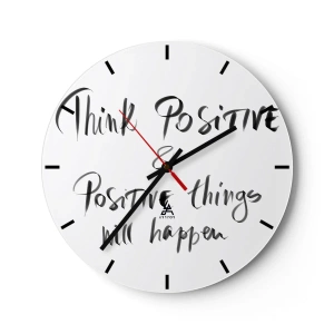 Horloge murale - Pendule murale - Inscription motivationnelle dans un style artistique - 30x30cm - Comment vivre? - Décoration murale moderne pour le salon, la cuisine et la chambre ARTTOR