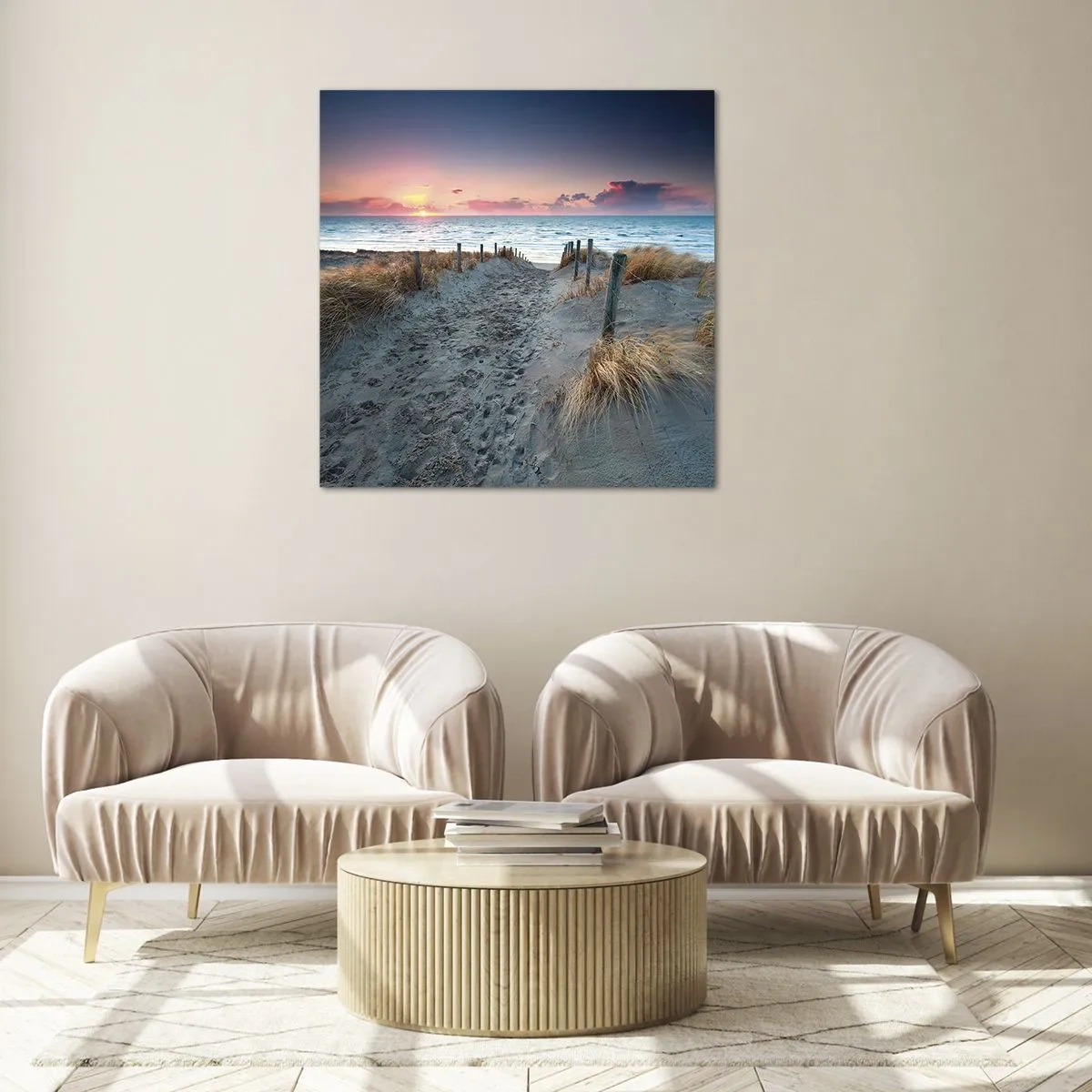 Impression sur verre - Image sur verre - Tu as versé l'éclat de l'arc-en-ciel sur les flots - 30x30 cm