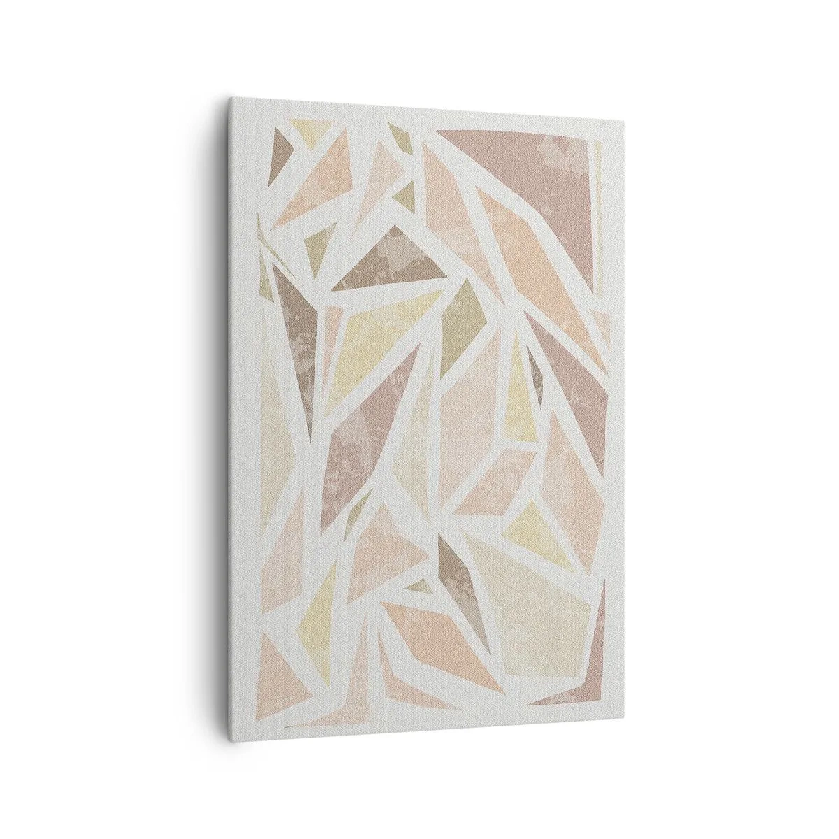 Impression sur toile - Image sur toile - Formes géométriques abstraites aux couleurs pastel - 70x100cm - Composition de vitraux - Décoration murale moderne pour le salon et la chambre ARTTOR