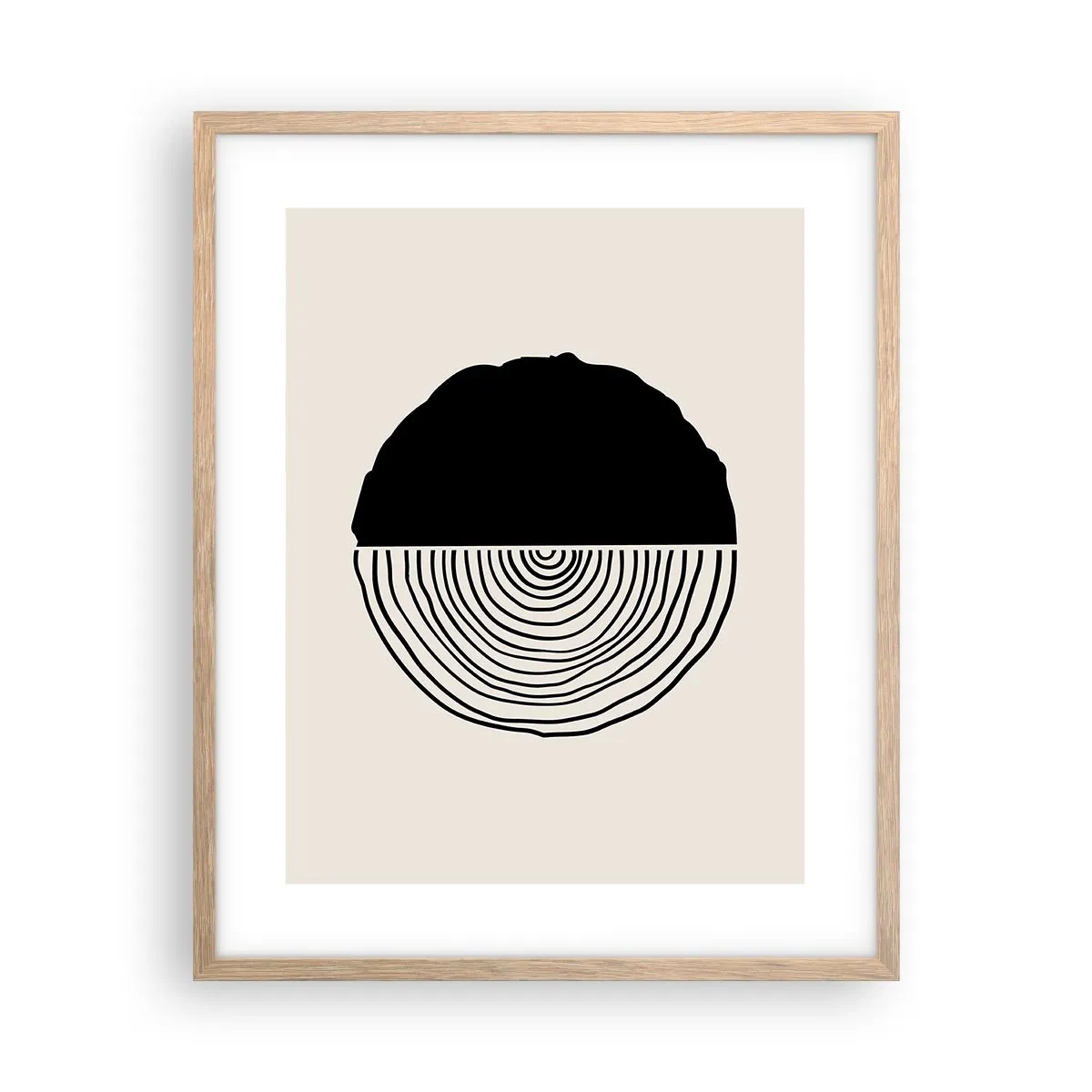 Affiche dans un chêne clair - Poster - Moitié-moitié - 40x50 cm