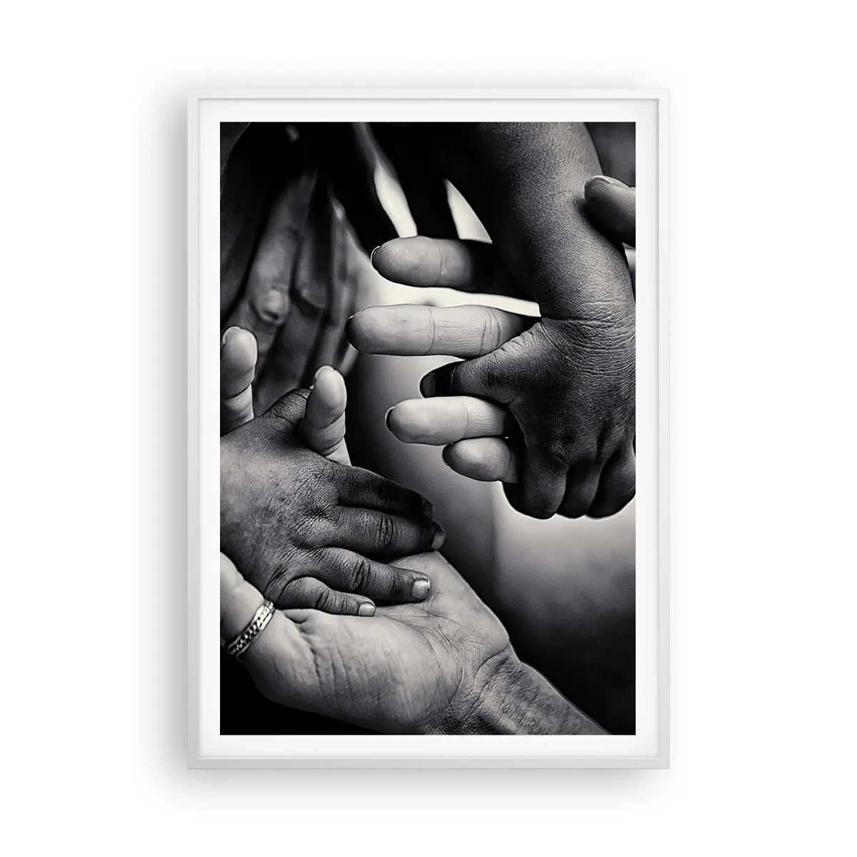 Affiche dans un cadre blanc - Poster - Être humain - 70x100 cm