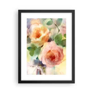 Affiche dans un cadre noir - Poster - Délicat comme l'aquarelle - 30x40 cm