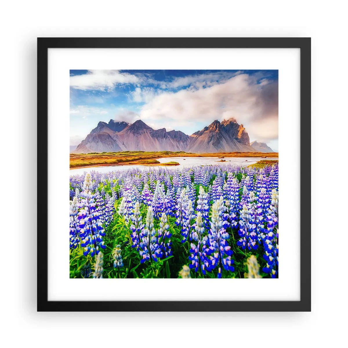 Affiche dans un cadre noir - Poster - La force et l'austérité côtoient la douceur - 40x40 cm