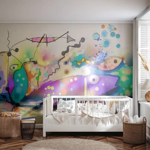 Papier peint sur mesure Premium Sand - Sans mots! - Abstraction, Poisson, Graphique