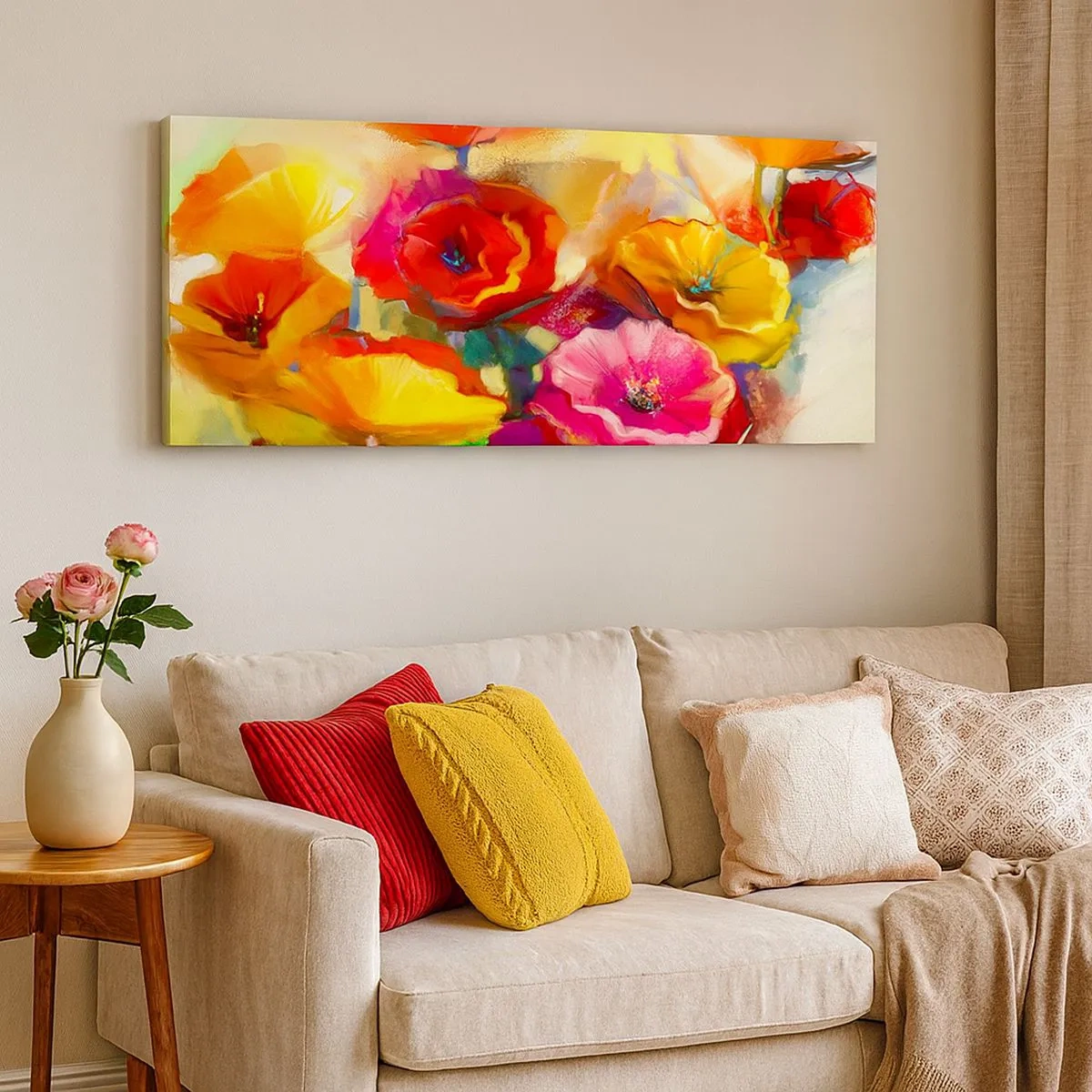 Impression sur toile - Image sur toile - Pas seulement rouge - 100x40 cm