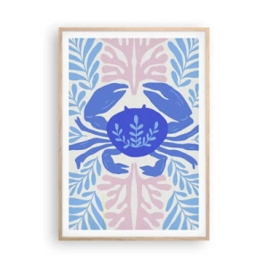 Affiche dans un chêne clair - Poster - Comme une fleur de mer - 70x100 cm