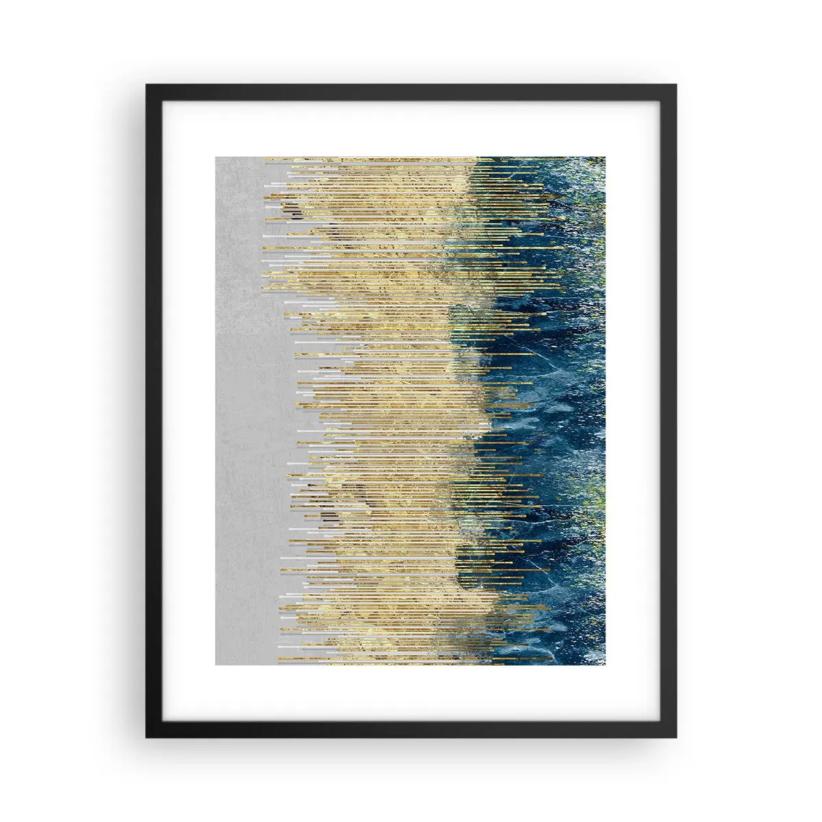 Affiche dans un cadre noir - Poster - Bordure dorée - 40x50 cm