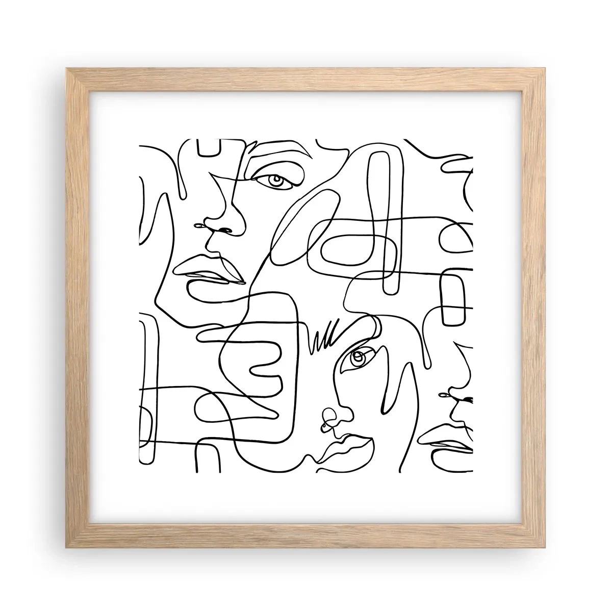 Affiche dans un chêne clair - Poster - Dans des émotions enchevêtrées - 30x30 cm