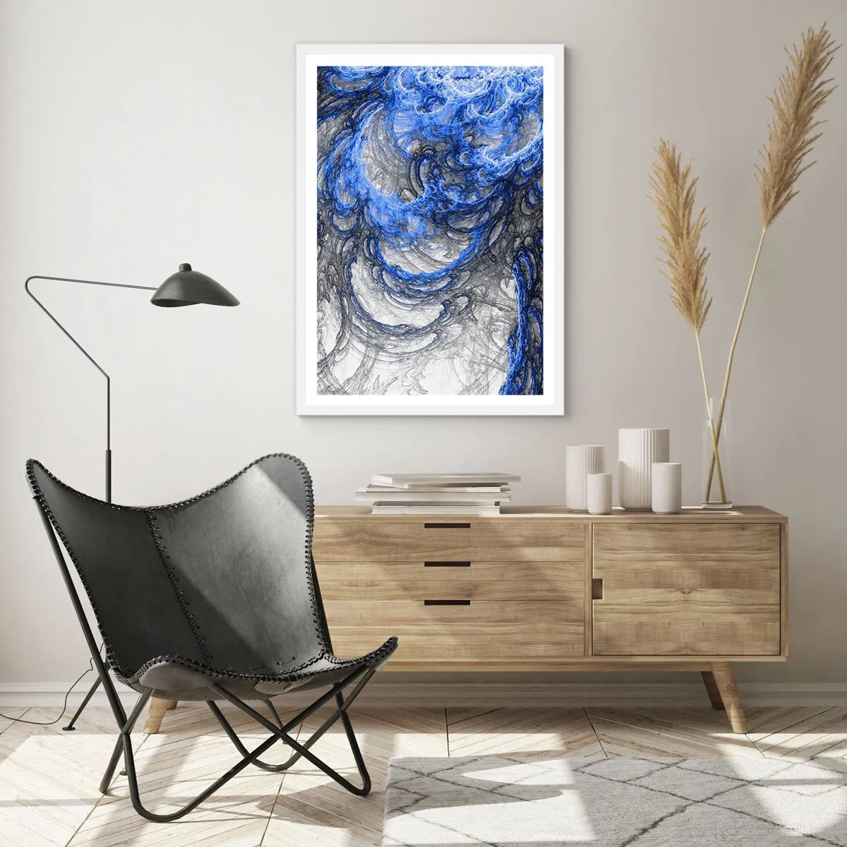 Affiche dans un cadre blanc - Poster - La naissance d'une vague - 30x40 cm