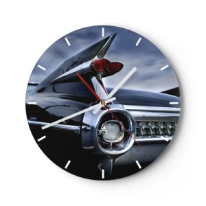 Horloge murale - Pendule murale - Vue arrière d'une voiture classique avec feux rouges - 30x30cm - C'est exactement pourquoi c'est beau ! - Décoration murale moderne pour le salon, la cuisine et la chambre ARTTOR