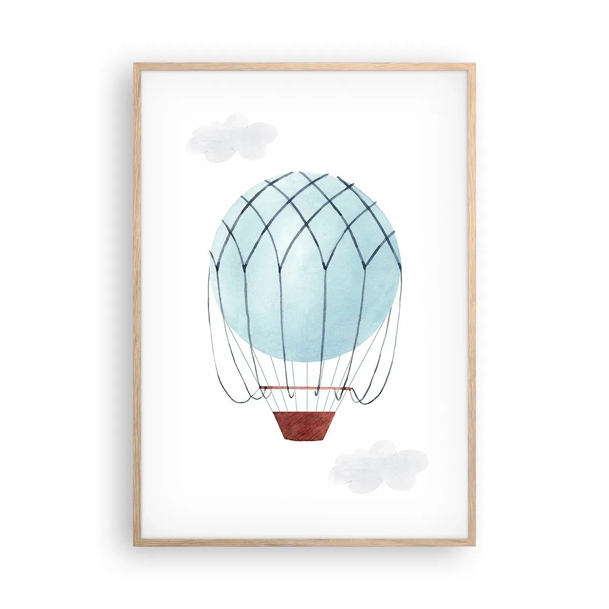 Affiche dans un chêne clair - Poster - Entièrement dans les nuages - 70x100 cm