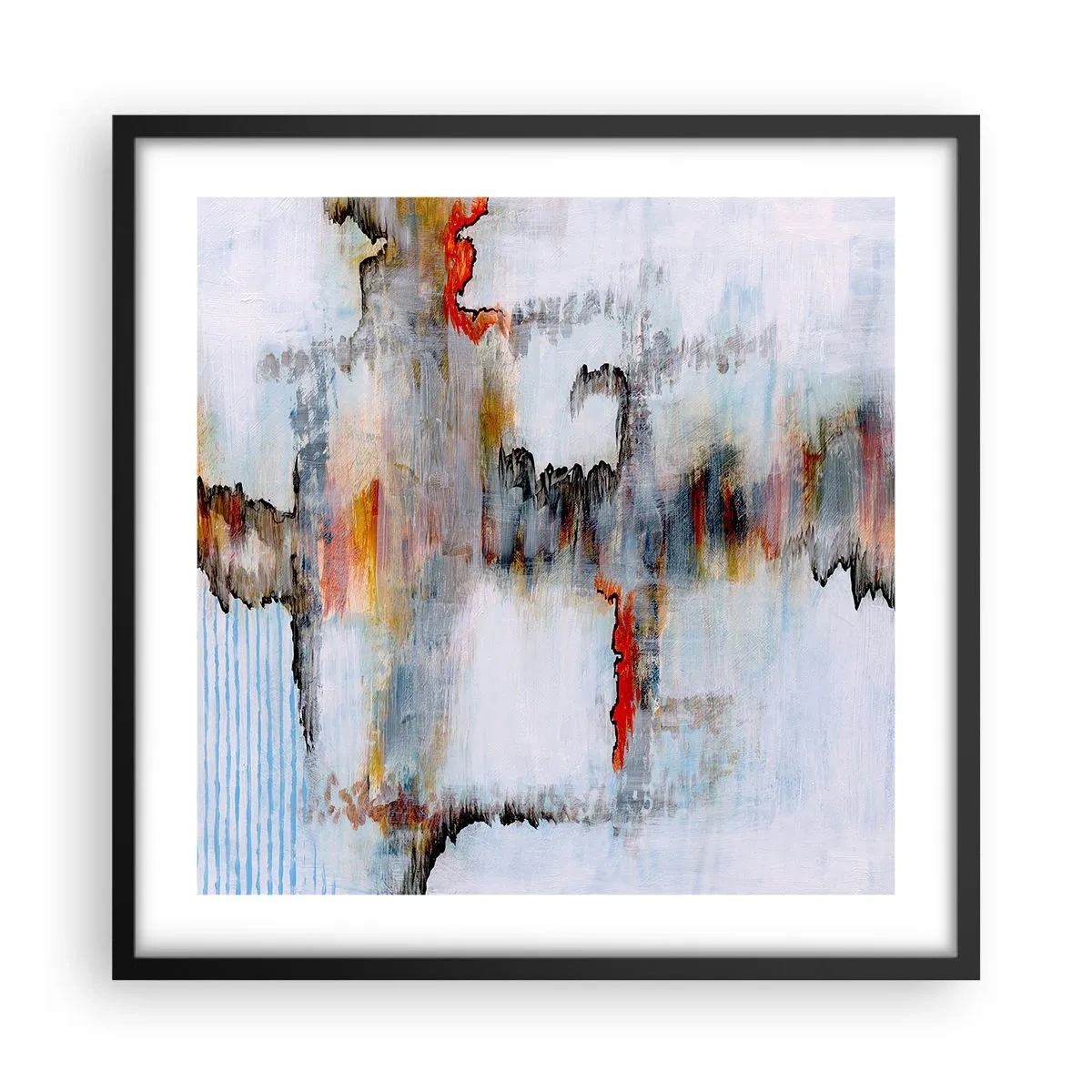 Affiche dans un cadre noir - Poster - Un bâton sur l'eau - 50x50 cm