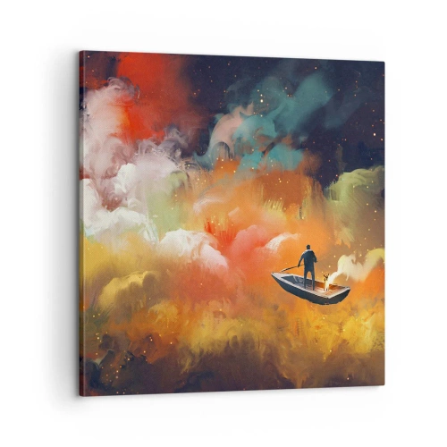 Impression sur toile - Image sur toile - En bateau à travers la galaxie - 60x60 cm