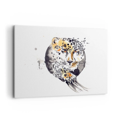 Impression sur toile - Image sur toile - Aquarelle artistique avec un motif de guépard - 100x70cm - Drapieżna uroda - Décoration murale moderne pour le salon et la chambre ARTTOR