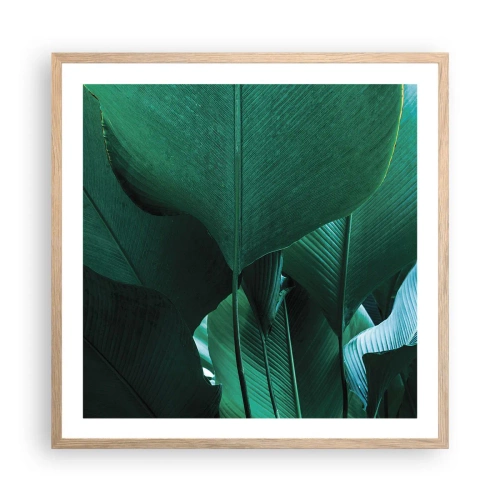 Affiche dans un chêne clair - Poster - Tourné vers la lumière - 60x60 cm