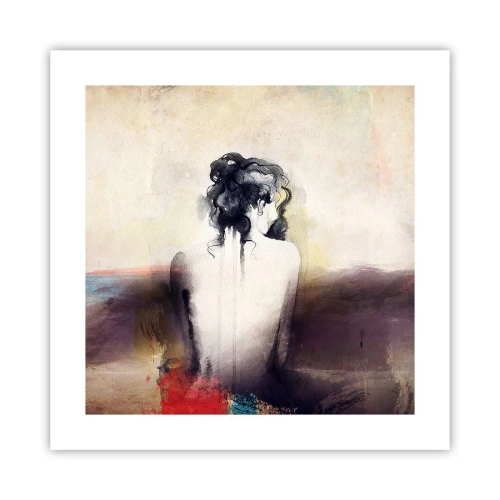 Affiche - Poster - Lignes lisses, formes ovales - 40x40 cm