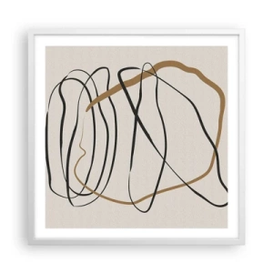 Affiche dans un cadre blanc - Poster - Composition – danse en boucle - 60x60 cm