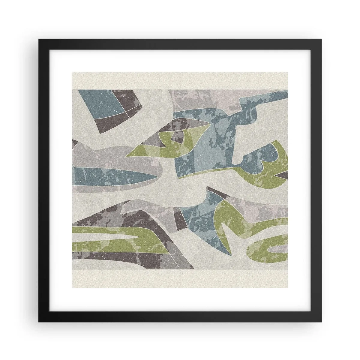 Affiche dans un cadre noir - Poster - Composition derrière la vitre - 40x40 cm