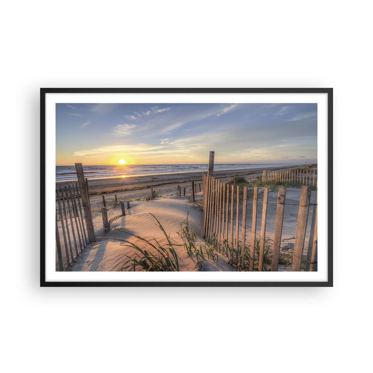 Affiche dans un cadre noir - Poster - Ombre et brillance du vent - 91x61 cm