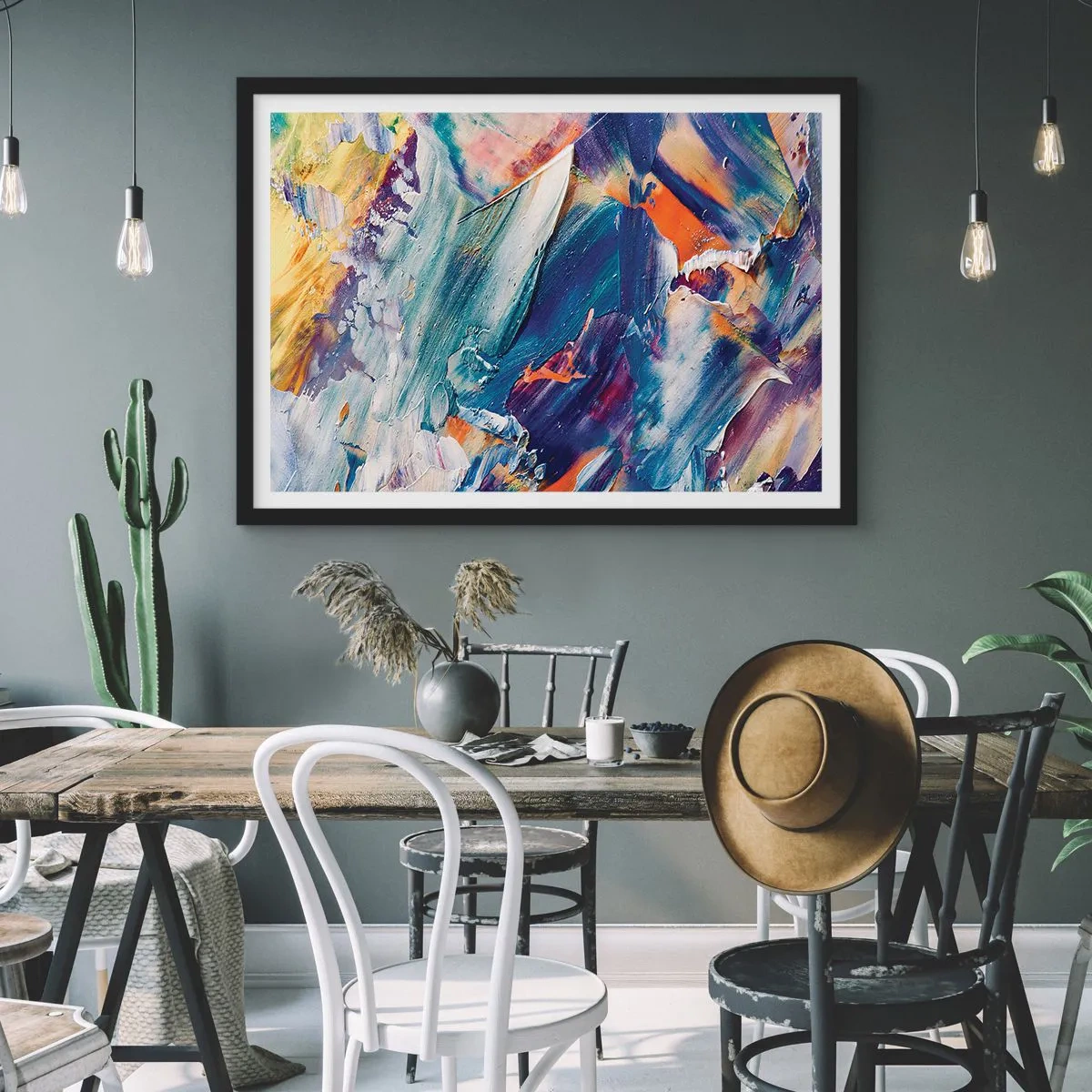 Affiche dans un cadre noir - Poster - Confusion des couleurs - 91x61 cm