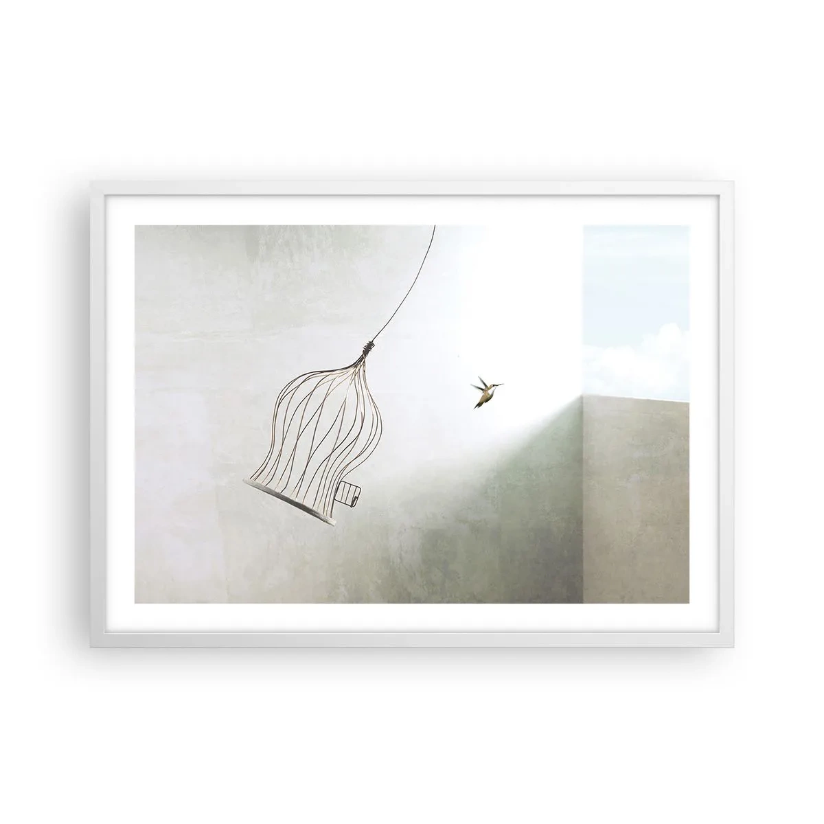 Affiche dans un cadre blanc - Poster - Dans son élément - 70x50 cm