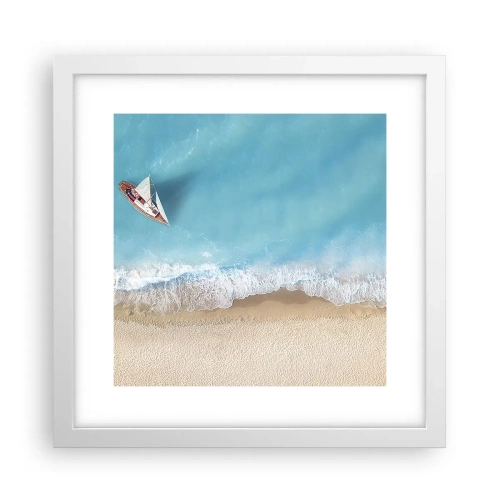 Affiche dans un cadre blanc - Poster - A la frontière de l'azur et de l'or - 30x30 cm