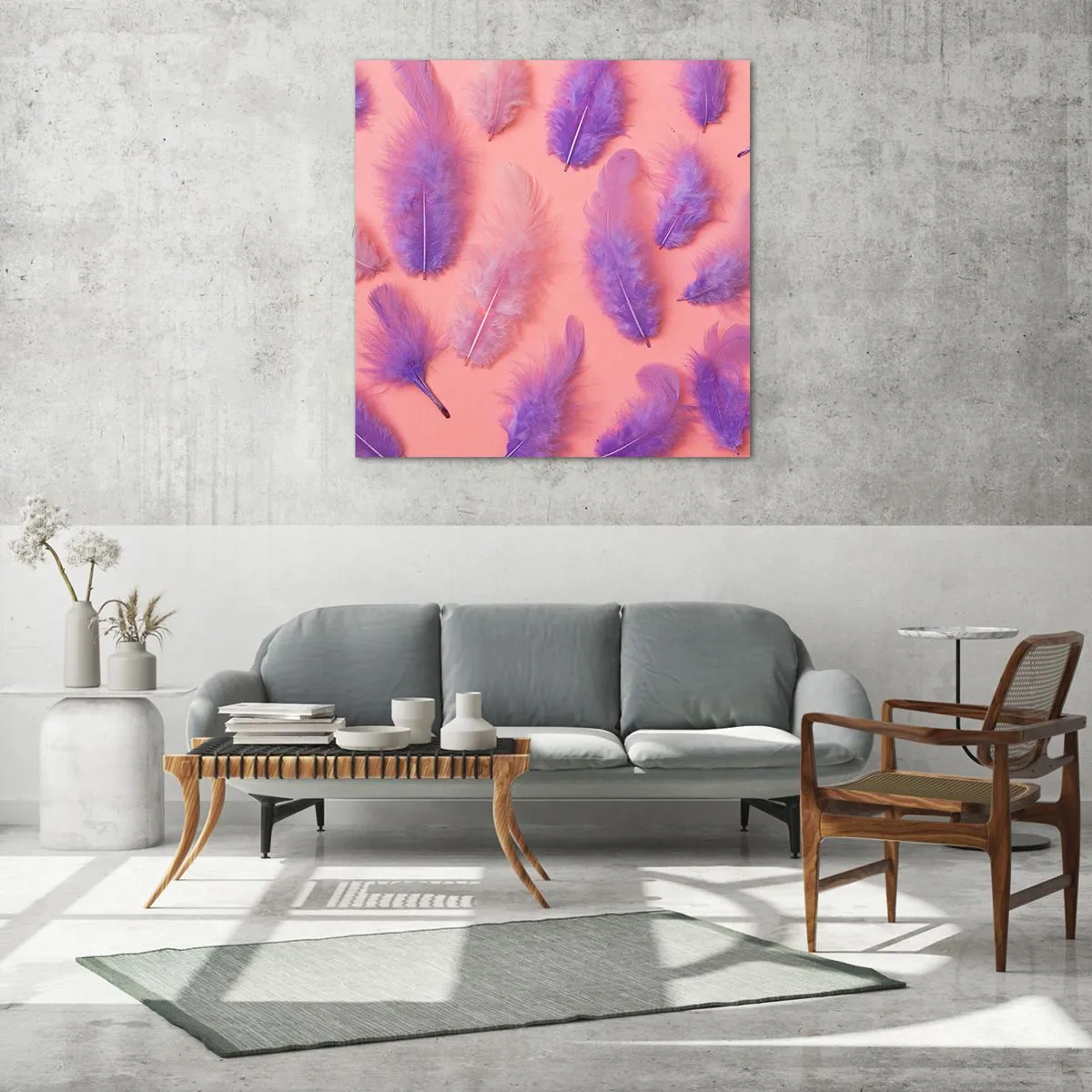 Impression sur verre - Image sur verre - Oiseau de désir lilas - 60x60 cm