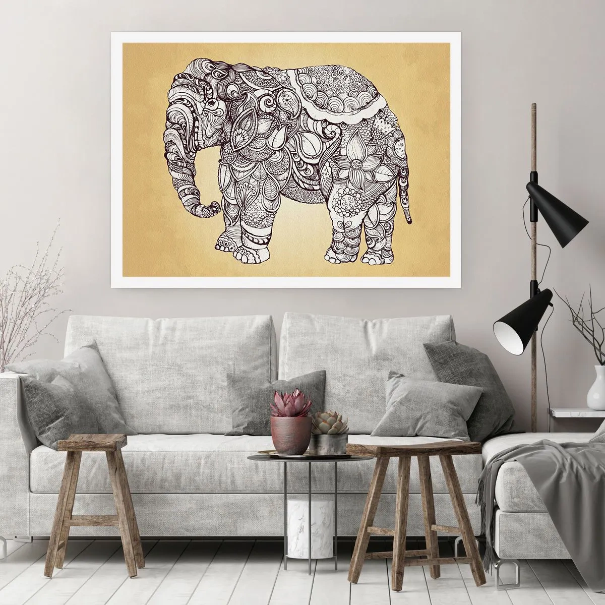 Affiche - Poster - L'éléphant s'est apprêté - 70x50 cm