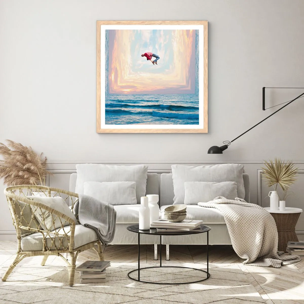 Affiche dans un chêne clair - Poster - Vers une autre dimension - 60x60 cm