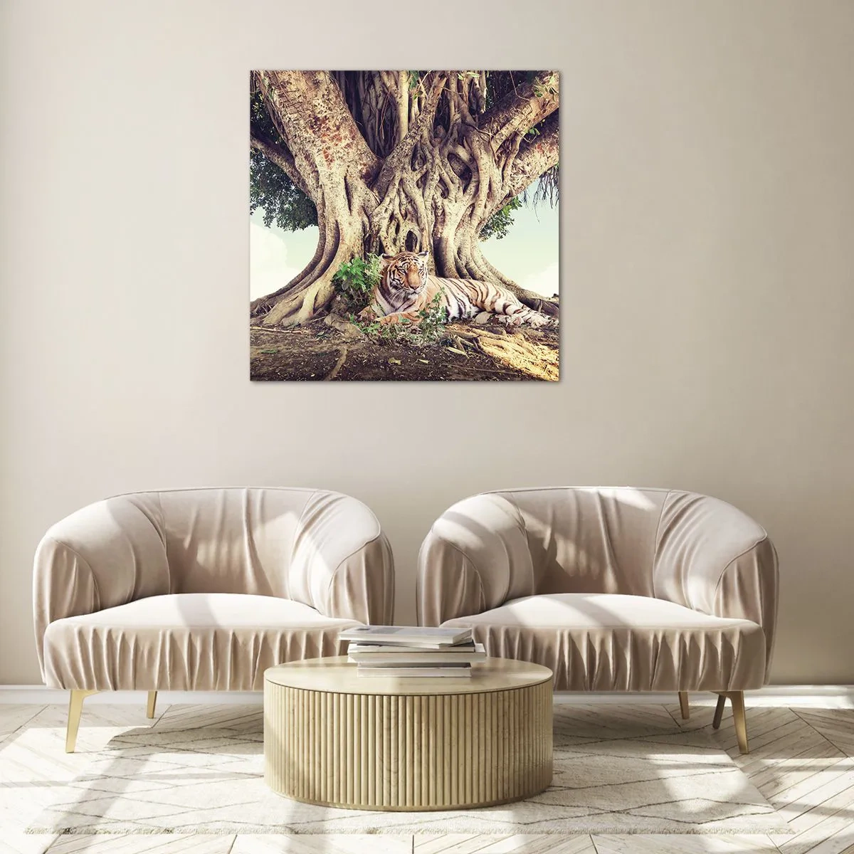 Impression sur verre - Image sur verre - Vue du Livre de la Genèse - 60x60 cm