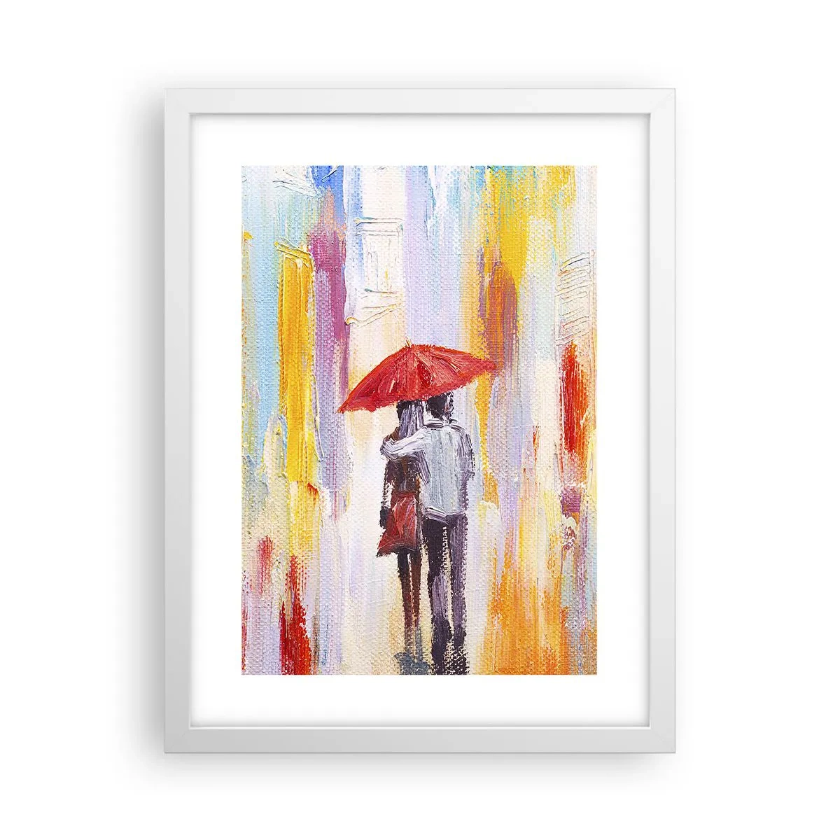 Affiche dans un cadre blanc - Poster - Qu'il pleuve encore - 30x40 cm