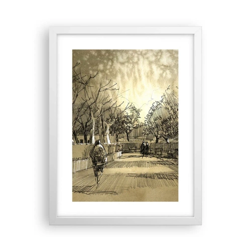 Affiche dans un cadre blanc - Poster - Un moment arrêté avec une plume - 30x40 cm