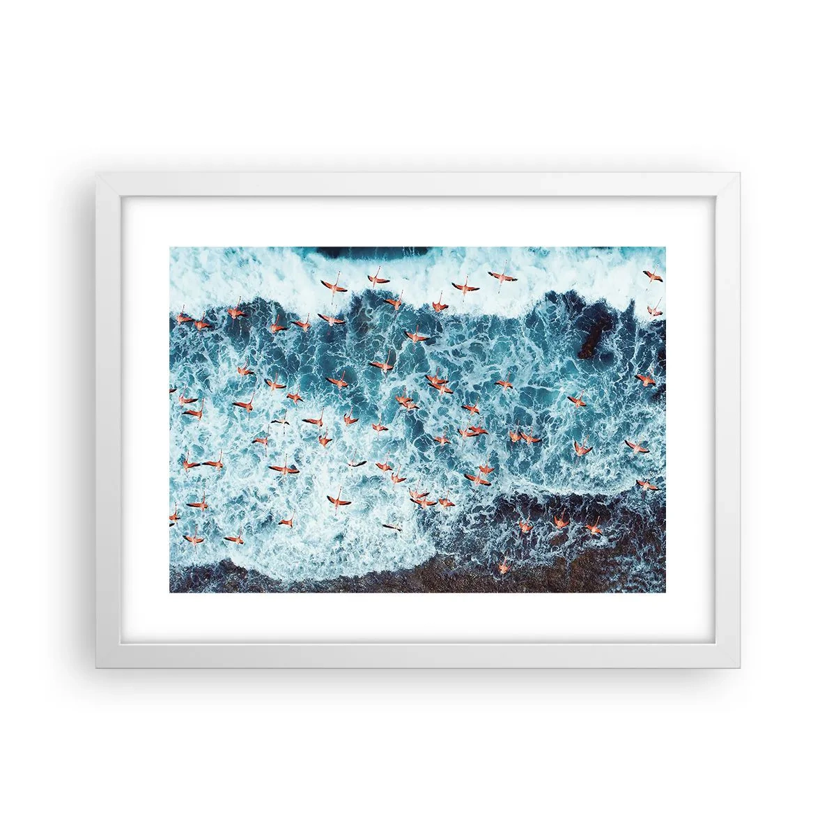 Affiche dans un cadre blanc - Poster - Défilé du bord de mer - 40x30 cm