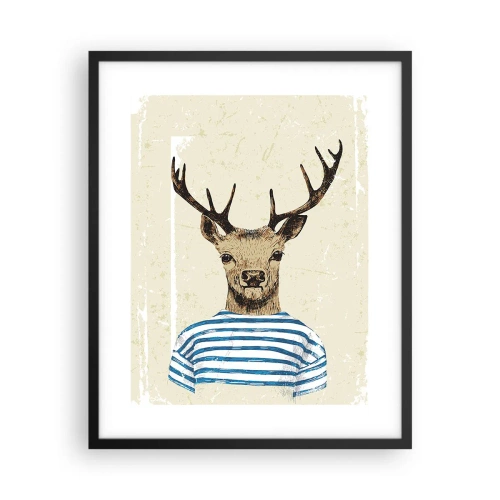 Affiche dans un cadre noir - Poster - Parce que j'aime les chemises rayées - 40x50 cm