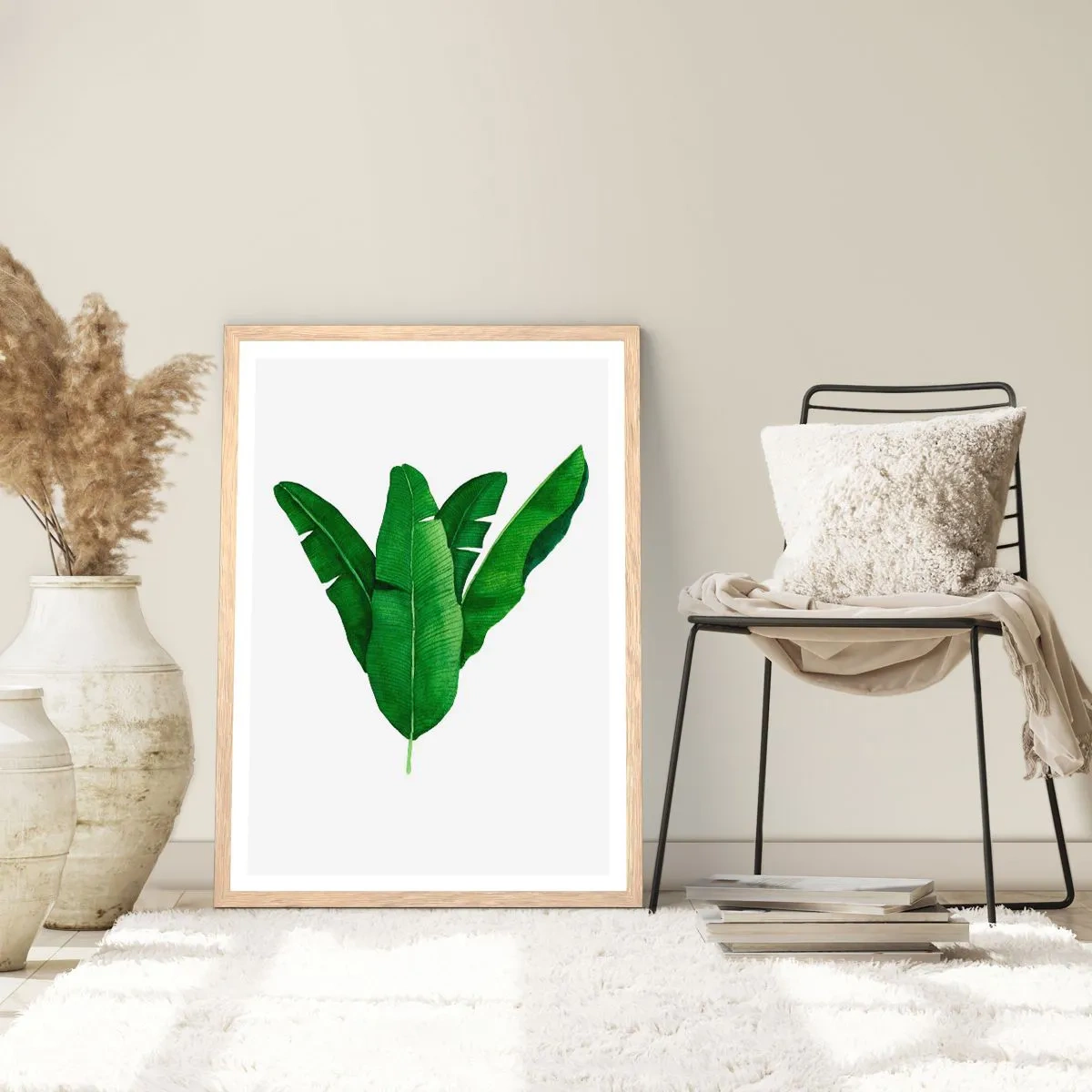 Affiche dans un chêne clair - Poster - Symétrie verte - 30x40 cm