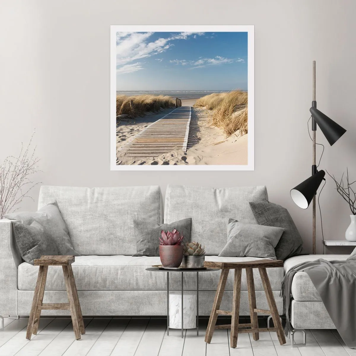 Affiche - Poster - Derrière la dune, dans le bruissement de l'herbe - 50x50 cm